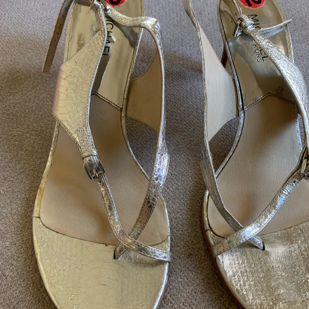 Michael Kors Silver Strappy Sandals